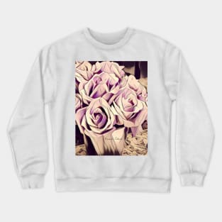 lilac living, lilac purse, light purple bedding, light purple flowers, light purple roses, lilac roses Crewneck Sweatshirt